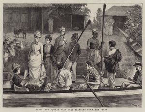 India, de Poonah Boat Club, de Boten naar beneden brengen